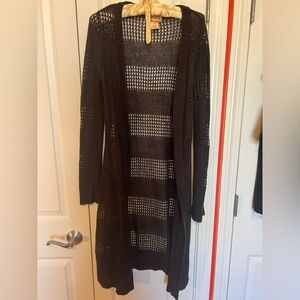 Mudd Black Open Knit Cardigan